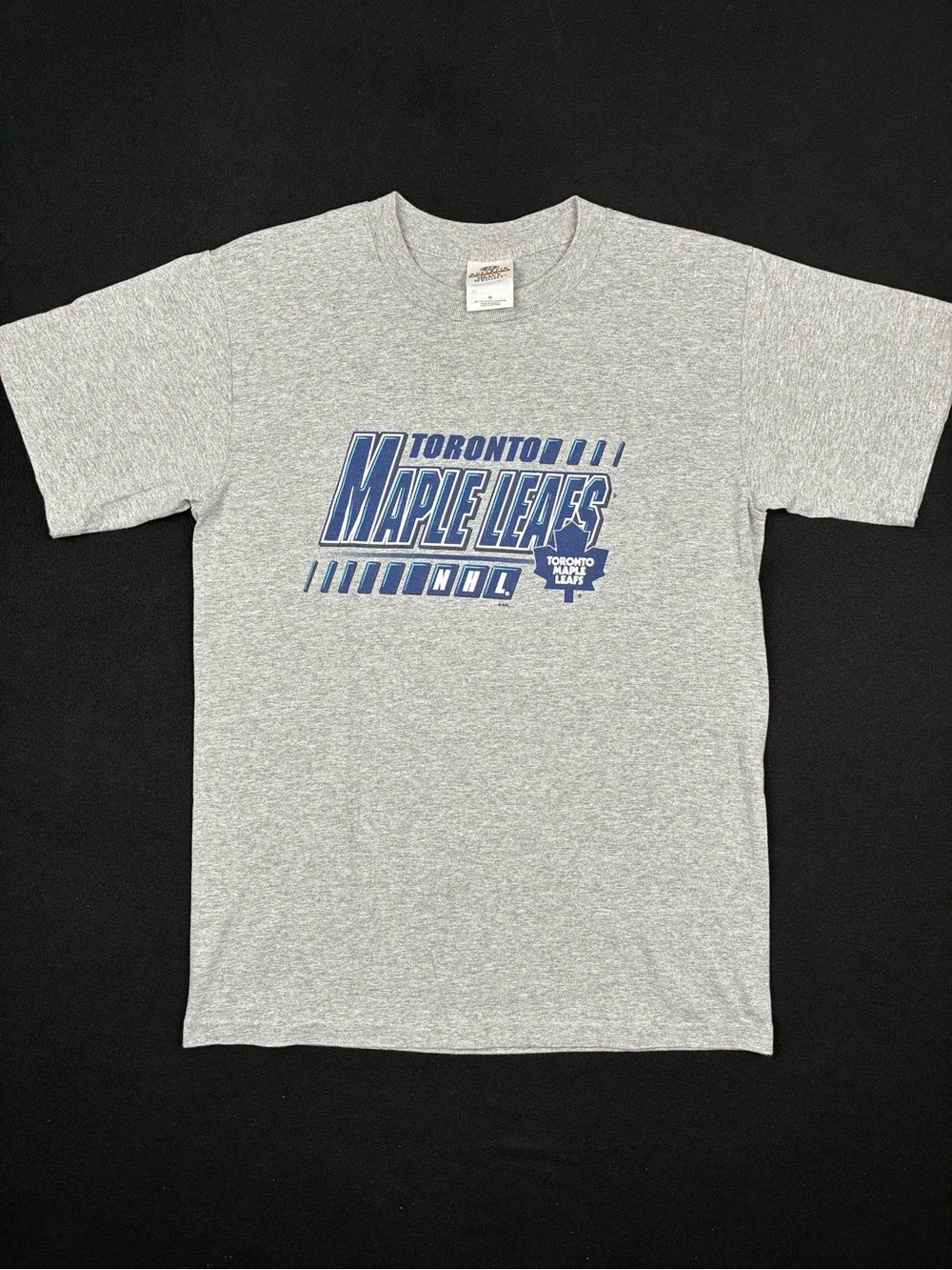 VTG Bulletin Single Stitch Heavyweight Toronto Maple Leafs Grey Tshirt Mens M